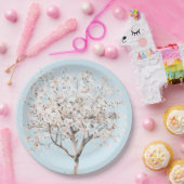 ピンクかわいらしの花の木ブライダルシャワー ペーパープレート (パーティー)