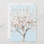 ピンクかわいらしの花の木ブライダルシャワー 招待状 (裏面)