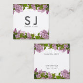 ピンクかわいらしの花の植物景観デザイナー スクエア名刺 (正面/裏面)