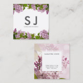 ピンクかわいらしの花の植物景観デザイナー スクエア名刺 (正面/裏面)