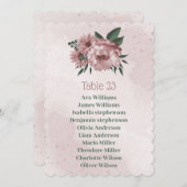 ピンクかわいらしの花の植物表カード 招待状 (正面/裏面)