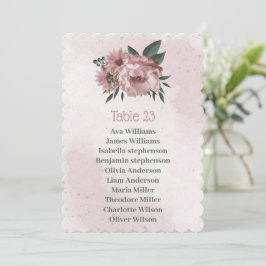 ピンクかわいらしの花の植物表カード 招待状