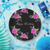 ピンクかわいらしの花の紙誕生日デコール ペーパープレート (パーティー)