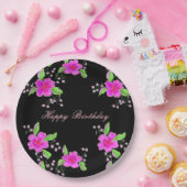 ピンクかわいらしの花の紙誕生日デコール ペーパープレート (パーティー)
