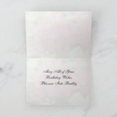 ピンクかわいらしの花の誕生日の願い カード (内部)