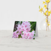 ピンクかわいらしの花の誕生日グリーティングカード カード (黄色い花)