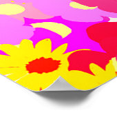 ピンクかわいらしの花の赤パーソナライズされたちゃんシャワー ポスター (角)