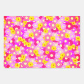 ピンクかわいらしの花の赤パーソナライズされたちゃんシャワー ラッピングペーパーシート (正面2)