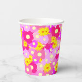 ピンクかわいらしの花の赤パーソナライズされたちゃんシャワー 紙コップ (裏面)