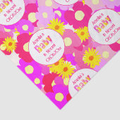 ピンクかわいらしの花の赤パーソナライズされたちゃんシャワー 薄葉紙 (詳細)