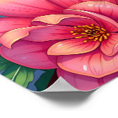 ピンクかわいらしの花を咲かせる女性 ポスター (角)