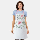 ピンクかわいらしの花エプロン エプロン (着用した状態)