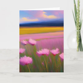 ピンクかわいらしの花グリーティングカード カード