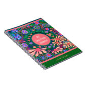 ピンクかわいらしの花ハート感謝ジャーナル ノートブック (右側)