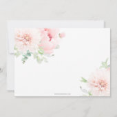 ピンクかわいらしの花フローラ女の子ベビーシャワー 招待状 (裏面)