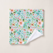 ピンクかわいらしの花フローラ バスタオルセット (ウォッシュタオル)