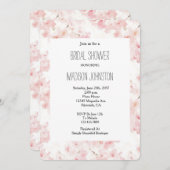 ピンクかわいらしの花ブライダルシャワー 招待状 (正面/裏面)