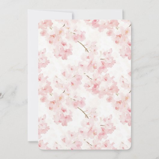 ピンクかわいらしの花ブライダルシャワー 招待状 (裏面)