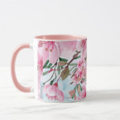 ピンクかわいらしの花マグ マグカップ (左)