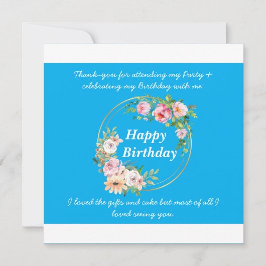 ピンクかわいらしの花リースフラットサンキューカード サンキューカード (正面)