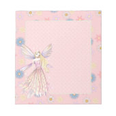 ピンクかわいらしの花妖精メモ帳 ノートパッド (正面)