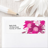 ピンクかわいらしの花柄のカスタム住所 シール (インサイチュ)