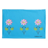 ピンクかわいらしの花柄イエローブルーかわいい 枕カバー (裏面)