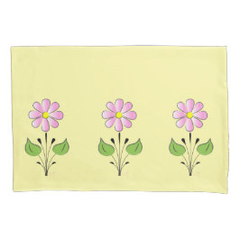 ピンクかわいらしの花柄イエローブルーかわいい 枕カバー