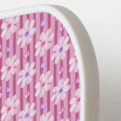 ピンクかわいらしの花柄 ピックルボールラケット (左詳細)