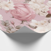 ピンクかわいらしの花柄 ラッピングペーパー (角)