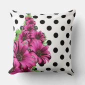 ピンクかわいらしの花水玉模様 クッション (正面)