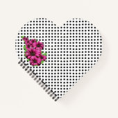 ピンクかわいらしの花水玉模様 ノートブック (正面)