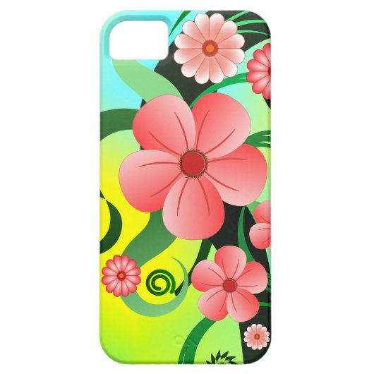 ピンクかわいらしの花熱帯ハイビスカスフローラスリム Case-Mate iPhoneケース (裏面)