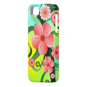 ピンクかわいらしの花熱帯ハイビスカスフローラスリム Case-Mate iPhoneケース (裏面左)