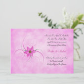 ピンクかわいらしの花結婚式招待状 招待状 (スタンド正面)