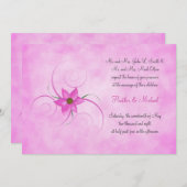 ピンクかわいらしの花結婚式招待状 招待状 (正面/裏面)