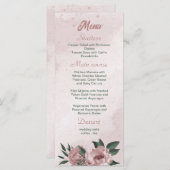 ピンクかわいらしの花結婚植物用メニュー メニュー (正面/裏面)