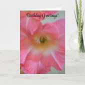 ピンクかわいらしの花誕生日カード カード (正面)