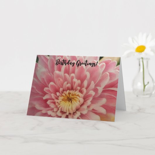 ピンクかわいらしの花誕生日カード カード (小さな植物)