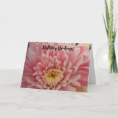 ピンクかわいらしの花誕生日カード カード (正面)