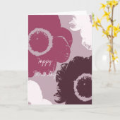 ピンクかわいらしの花 カード (黄色い花)