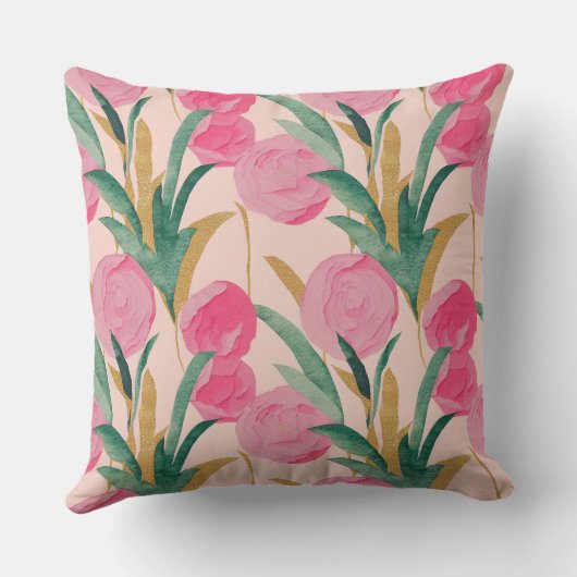 ピンクかわいらしの花 クッション (裏面)