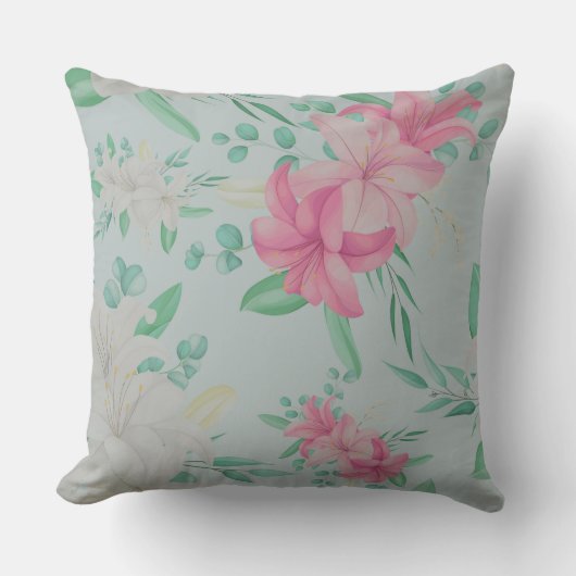 ピンクかわいらしの花 クッション (正面)