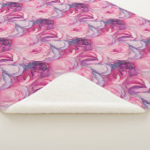 ピンクかわいらしの花 シェルパブランケット (3/4)