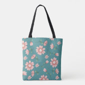 ピンクかわいらしの花 トートバッグ (裏面)