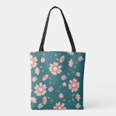 ピンクかわいらしの花 トートバッグ (裏面)
