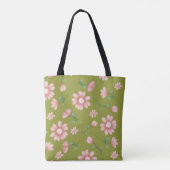 ピンクかわいらしの花 トートバッグ (裏面)