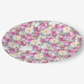 ピンクかわいらしの花 ペーパープレート (アングル)