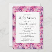 ピンクかわいらしの花 招待状 (正面)