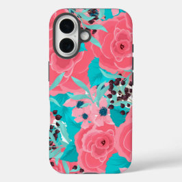 ピンクかわいらしの花 iPhone 16ケース